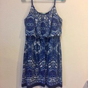 Blue patterned dress